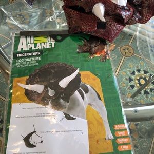 Triceratops dog costume headpiece